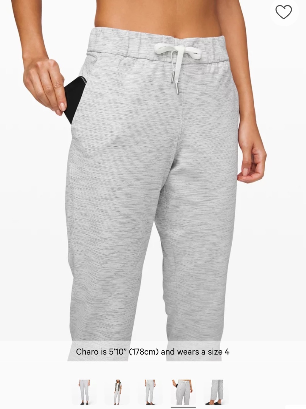 lululemon athletica On the Fly 7/8 Pant - Heather Light Gray